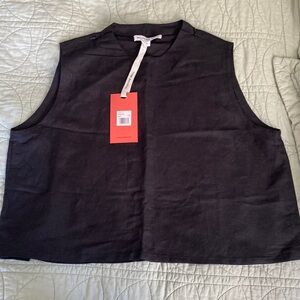 Hunter bell manning top in black linen